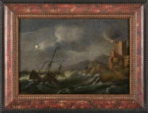 LOEFF Jacob Gerritsz 1607-1670,Schiffbruch vor der Küste - Mondschein,Dobritz DE 2018-09-01