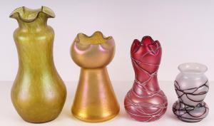 LOETZ,Four iridescent glass vases,Clark Cierlak Fine Arts US 2019-06-01