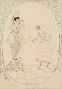 LOEW Fritzi 1891-1975,Zeichnung: Liebeswerben eines Paares,im Kinsky Auktionshaus AT 2012-11-13
