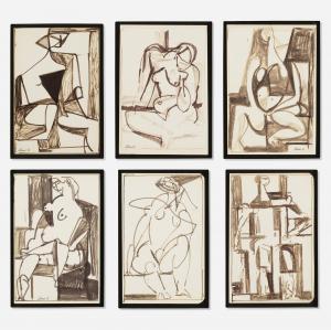 LOEW Michael 1907-1985,Nude (six works),1951,Rago Arts and Auction Center US 2022-03-30