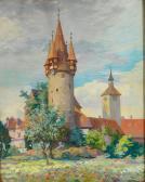 LOFFLER Franz 1875-1955,Blick auf Diebsturm und Peterskirche in Lindau,Zeller DE 2010-04-22