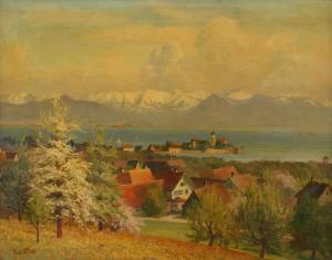 LOFFLER Franz 1875-1955,Wasserburg am Bodensee sommerliche Ansicht der Gem,1940,Mehlis DE 2019-11-21