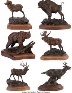 LOFFLER Richard 1956,Group of Six Wildlife Figures,Heritage US 2023-03-03