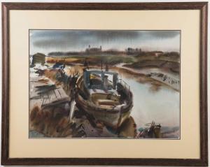LOGAN Maurice 1886-1977,BOAT AT DOCK SCENE,Abell A.N. US 2019-05-19