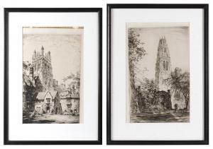 LOGAN Robert Fulton 1899-1959,Two views of Yale University buildings,Eldred's US 2019-11-07