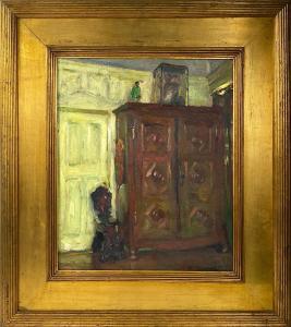 LOGAN Robert Henry 1874-1942,Room interior with parrot,CRN Auctions US 2021-02-28
