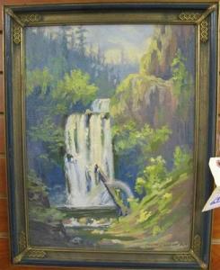 LOGAN Thayne 1900-1990,Northwest landscape with waterfalls,1925,O'Gallerie US 2008-06-11