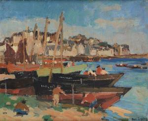 LOGELAIN Henri 1889-1968,Vue de port en été,1928,Horta BE 2022-11-14