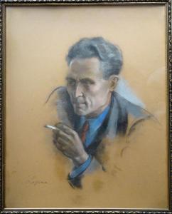 LOGINA Zenta 1908-1983,Portrait of N. Kulainis,Antonija LV 2020-12-13