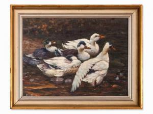 LOHMANN Adolf 1928,Ducks on the Pond,c.1950,Auctionata DE 2016-02-25