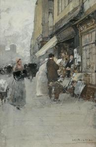 LOIR Luigi 1845-1916,Le marchand d\’estampes sur les quais près de Notr,Galerie Koller CH 2024-03-22