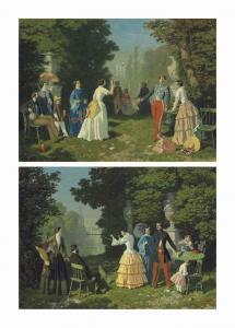 LOIRE léon henri antoine loire 1822-1898,Divertissements d'été dans les Jardins des Tuil,Christie's 2016-07-12