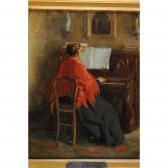 LOIRE léon henri antoine loire 1822-1898,La leçon de piano,Herbette FR 2017-01-29