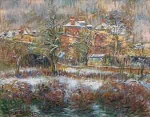 LOISEAU Gustave 1865-1935,Effet de neige, Magny-en-Vexin, Val d'Oise,1920,Bonhams GB 2024-04-18