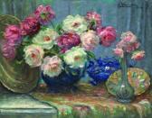 LOISEAU Paul 1893,Bouquet de fleurs et accessoires sur un entablemen,1914,Kahn & Associes 2011-05-23