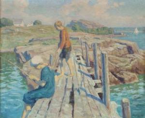 LOKKE Marie 1876-1948,Barn som fisker,Christiania NO 2016-10-25