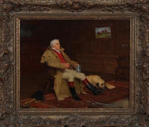 LOMAX John Arthur 1857-1923,Huntsman in an Interior with a Mastiff Dog,Tooveys Auction GB 2022-05-11