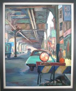 LOMBARDI Carmen 1922-2002,Urban landscape beneath an elevated train tr,Alderfer Auction & Appraisal 2006-03-08
