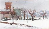 LOMBARDI Luigi 1853-1940,Predore sotto la neve,1887,Capitolium Art Casa d'Aste IT 2017-05-30