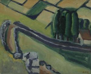 LOMNITZ Alfred Walter 1892-1953,Landschaft von oben,1920,Galerie Bassenge DE 2018-12-01