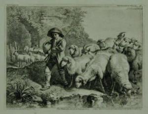 LONDONIO Francesco 1723-1783,Pastore con un sacco che conduce un gregge,1763,ArteSegno IT 2012-02-04