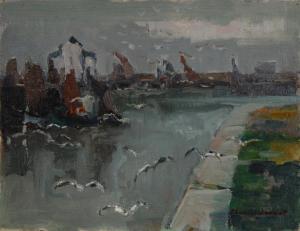 LONDOT Charles 1887-1968,Bord de canal,Brussels Art Auction BE 2021-10-26