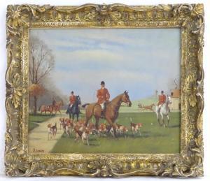 LONG D 1900-1900,A country landscape with a pack of hounds / huntin,Claydon Auctioneers 2020-11-16