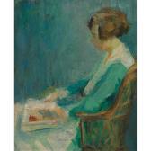 LONG Marion 1882-1970,WOMAN READING,1925,Joyner CA 2008-11-25