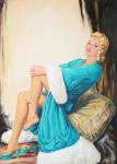 Long Nat 1893-1955,Young Lady wearing a Fur-trimmed Robe seated on a ,Tooveys Auction GB 2024-01-24