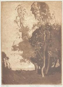 LONG Sydney 1871-1955,Moonrise Pastoral,International Art Centre NZ 2023-10-24