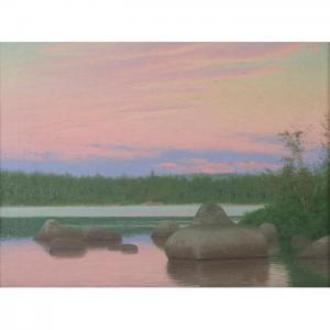 LONGACRE WOO James 1836-1938,Landscape with Sunset,Treadway US 2016-03-05