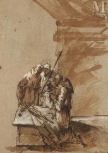 LONGHI Alessandro 1733-1813,Moines en prière,Millon & Associés FR 2023-11-23