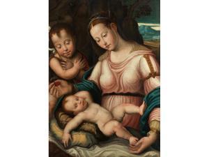 LONGHI Luca 1507-1580,DIE MADONNA MIT DEM JESUSKNABEN UND JOHANNES DEM TÄUFER,Hampel DE 2020-09-25