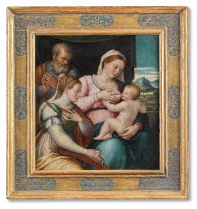 LONGHI Luca 1507-1580,The Holy Family with Saint Catherine of Alexandria,Bonhams GB 2021-07-07