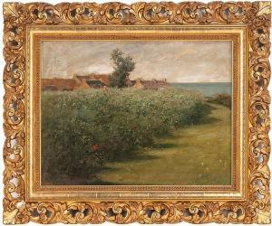 LOOMIS Chester 1852-1924,A field of flowers by the sea,Eldred's US 2014-08-01