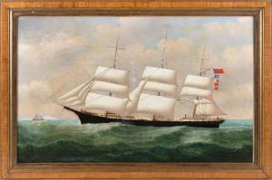 LOOS John Frederick 1861-1895,Ship at sea,1888,Eldred's US 2022-08-05