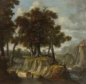 LOOTEN Jan 1618-1681,Rocky landscape with trees,Galerie Koller CH 2015-09-16