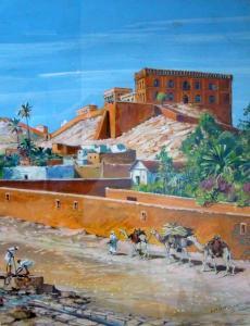 LOPER G 1896-1963,Ansicht der algerischen Stadt Laghouat,1945,Reiner Dannenberg DE 2008-12-08