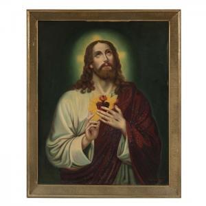 LOPEZ PIQUER Bernardo 1800-1874,Sagrado corazón de Jesús,1974,Morton Subastas MX 2021-06-09