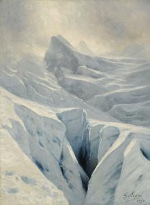 LOPPE Gabriel 1825-1913,GLACIER DES BOSSONS, CHAMONIX,1890,Sotheby's GB 2017-11-21