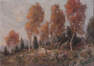 LORENZ Gottfried 1860-1928,Landscape with Birch Trees,Jackson's US 2010-04-13