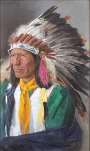 LORENZ MELLENBACH Richard 1858-1950,Indian Chief,Jackson Hole US 2023-09-16