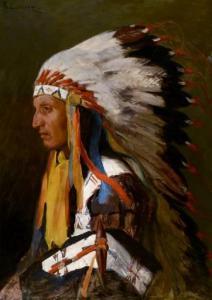 LORENZ Richard 1858-1915,Indian Chief,Jackson Hole US 2022-09-17