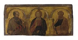 LORENZETTI Pietro 1306-1345,Christ between Saints Paul and Peter,Christie's GB 2012-07-03
