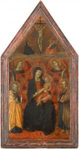 LORENZETTI Pietro 1306-1345,The Virgin and Child enthroned with angels and sai,Sotheby's 2021-12-09