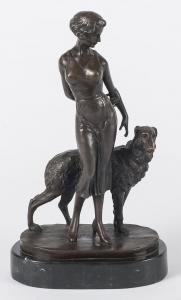 LORENZL Josef 1892-1950,a woman with a dog,Pook & Pook US 2015-09-02