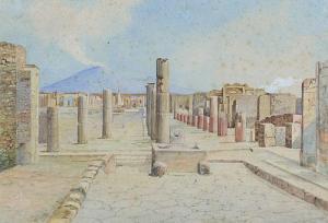 LORIA Vincenzo 1849-1939,Napoli, Pompei, Tempio di Apollo,1917,Meeting Art IT 2016-04-30