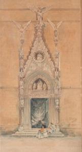 LORIA Vincenzo 1849-1939,Porche de cathédrale,De Maigret FR 2017-09-22