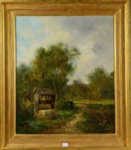 LORIN C 1815-1882,Paysage au puits et paysanne,De Maigret FR 2020-11-16
