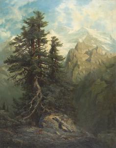 LORTET Leberecht 1826-1901,Blick auf die Jungfrau von Mürren aus.,Dobiaschofsky CH 2006-11-01